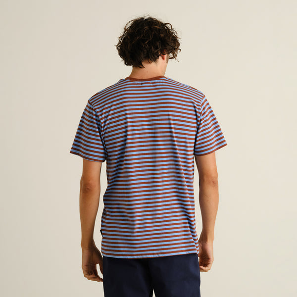 T-SHIRT STOCKHOLM STRIPES CAP/CORN BLUE