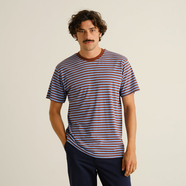 T-SHIRT STOCKHOLM STRIPES CAP/CORN BLUE