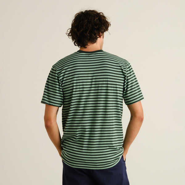 T-SHIRT STOCKHOLM STRIPES GREEN/ GRANITE