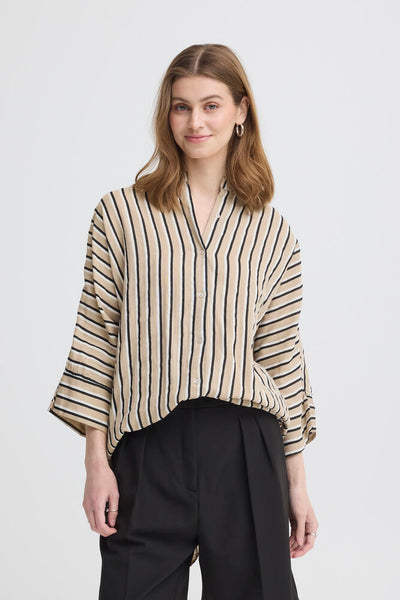 CAMISA IAFOXA 3/4 SH STRIPE