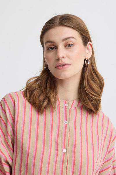 CAMISA IAFOXA 3/4 SH STRIPE