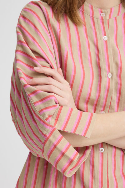 CAMISA IAFOXA 3/4 SH STRIPE