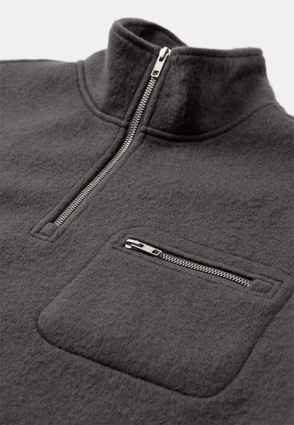 BLUSÃO AKTONI HALF ZIP BOILED WOOL OS