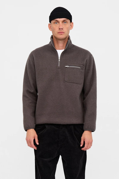 BLUSÃO AKTONI HALF ZIP BOILED WOOL OS