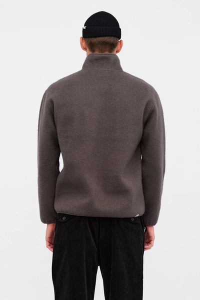 BLUSÃO AKTONI HALF ZIP BOILED WOOL OS