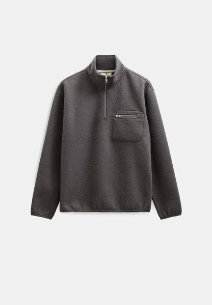 BLUSÃO AKTONI HALF ZIP BOILED WOOL OS