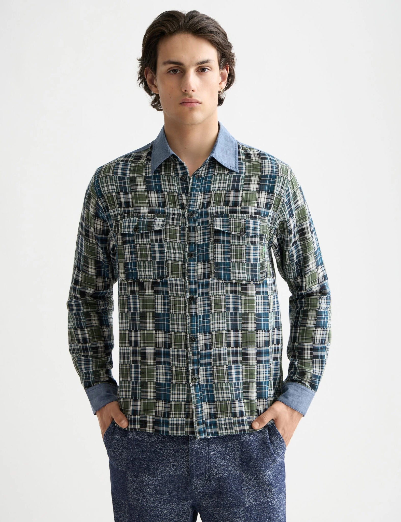 CAMISA PATCHWORK FLANNER RELAXED FIT